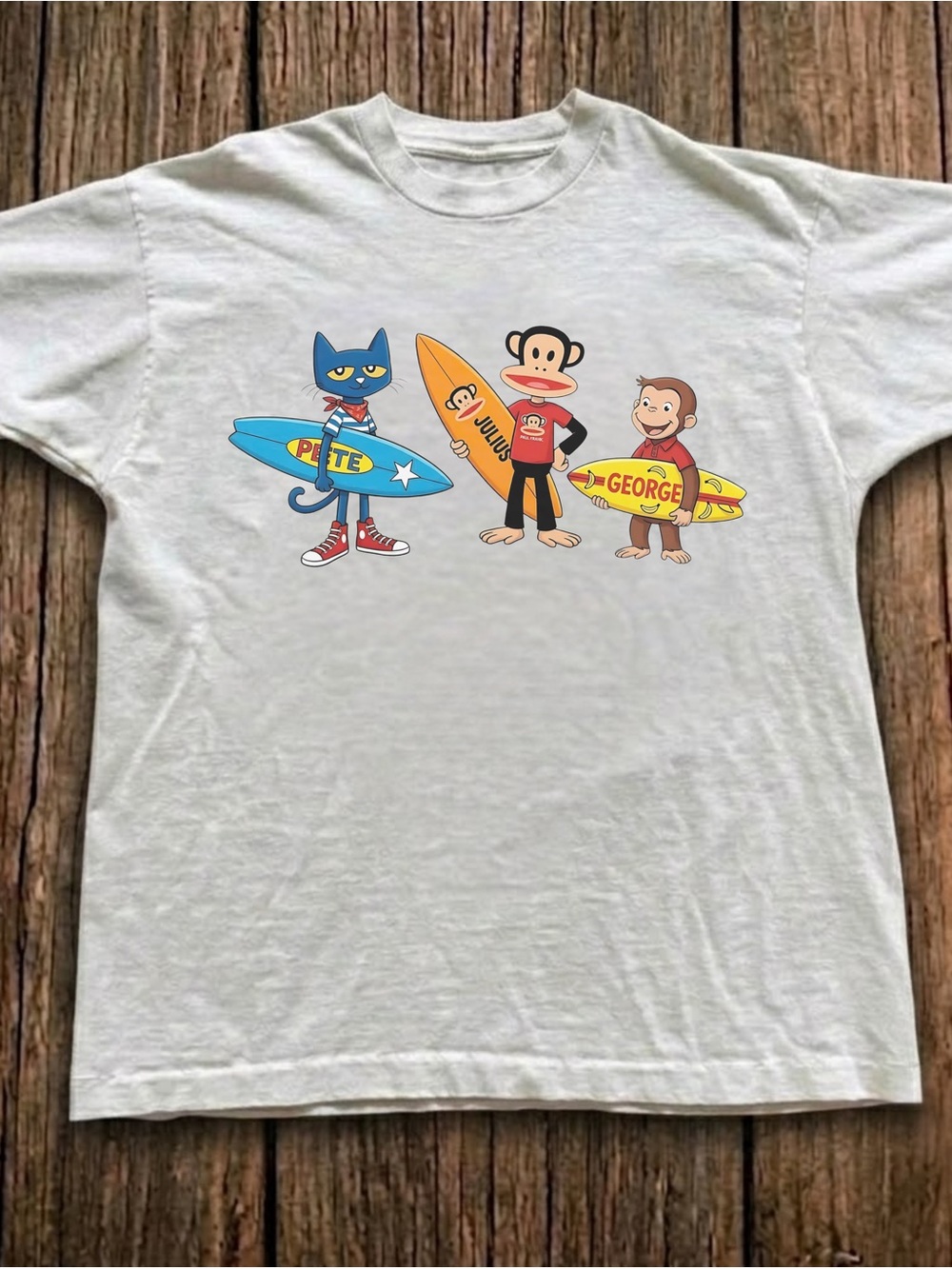 Paul Frank White Surfboard Graphic Tee